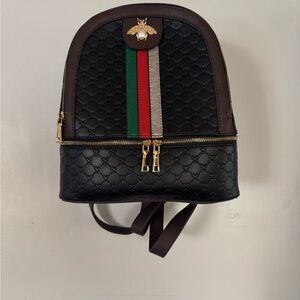 NWT Black Backpack with Gold Bee Accent and wallet .